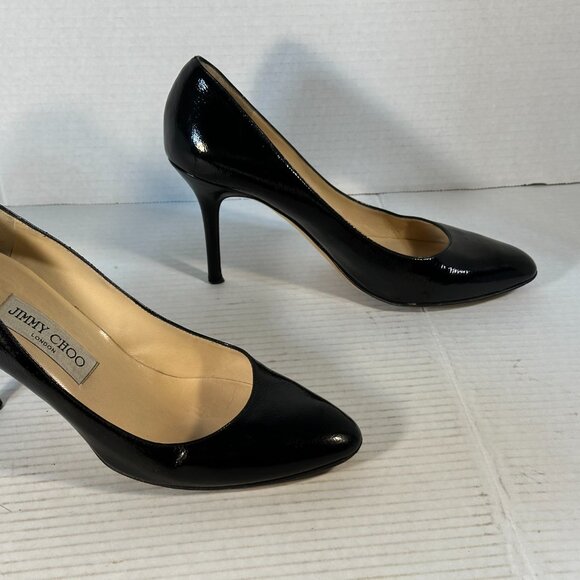WOMEN'S BLACK JIMMY CHOO HEELS SIZE 7-1/2 - Picture 15 of 16